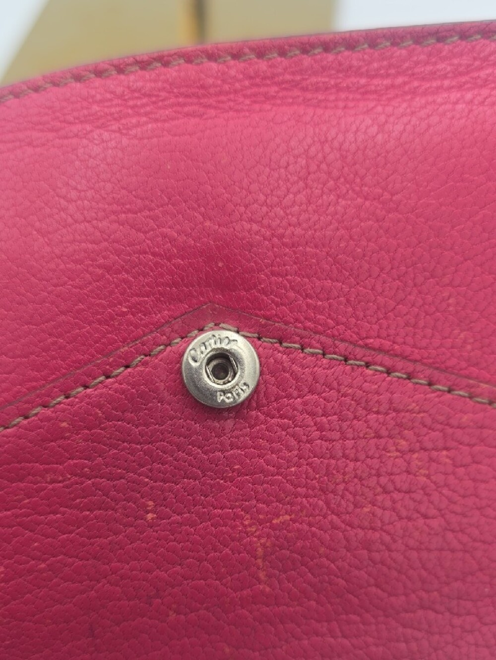 Cartier Pink Envelope Long Snap Wallet Silver Hardware Chain/Divider (GOOD) ๐ - Picture 4 of 15